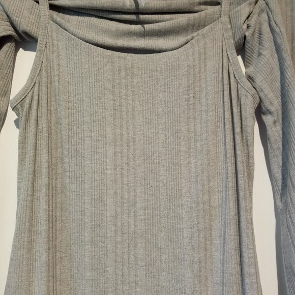 Juniors/Womens 2 pc Dress Set   Dress and Crop Jacket  Grey  XXL Ribbed Knit NWT - Picture 8 of 8